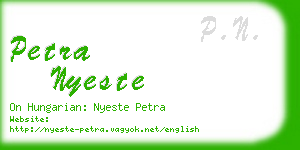 petra nyeste business card